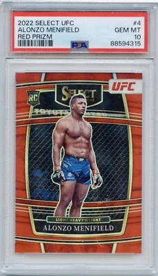 2022 Panini Select UFC Concourse #4 Alonzo Menifield RC Red Prizm #15/99 PSA 10 - Image 1 of 4
