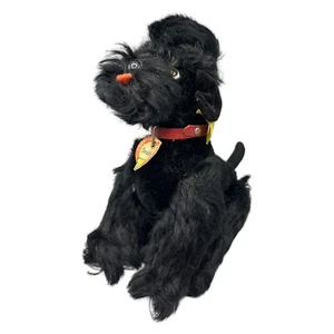 Steiff Pudel Snobby 4436/14 Hund Plüsch Stofftier Beweglich 15cm Schwarz KFS Rar - Bild 1 von 10
