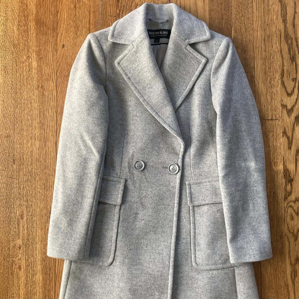 Abrigo gris jaspeado Kristen Blake Studio Collection, talla 2 Foto 1 de 4