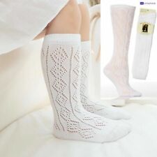 1-6 Pairs Girls White Pelerines Socks Long Back To School Knee High Pelerine New