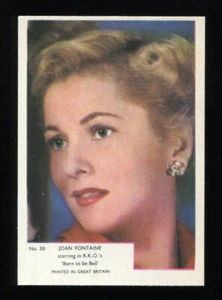 1955 Kane Products Film Stars 38 Joan Fontaine Vintage Movie Actress Cinema card - Picture 1 of 2