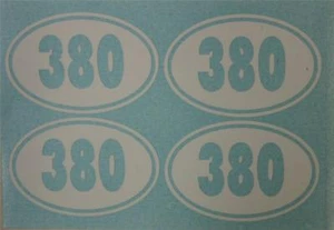 380 Ammo Can Gun Decal Sticker - 4 Pack - Foto 1 di 1