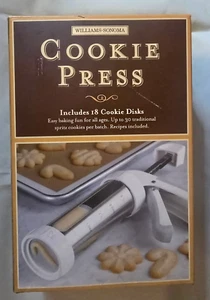 Vintage Williams & Sonoma Cookie Press includes 18 Cookie Disks *OPEN BOX* - Picture 1 of 5