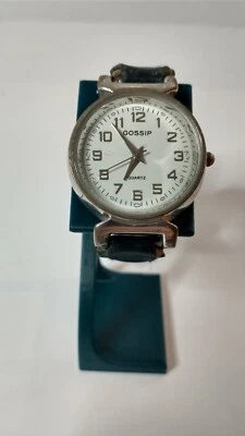 Reloj de pulsera Gossip unisex correa de cuero genuino negro Foto 1 de 4