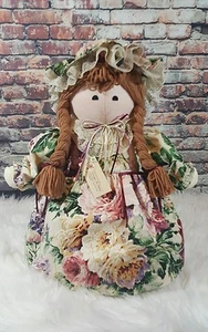 Fermaporta Artigianale Decorativo Bambola Espositore Decorazione 18" Pollici Pizzo Nastri Fiocchi - Foto 1 di 12