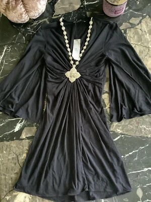 Nuevo con etiquetas Top túnica con flores incrustadas de cristal negro cielo talla XS Foto 1 de 4