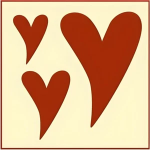HEART SET 1 STENCIL - Folk Art Colonial Primitive Country - The Artful Stencil - Picture 1 of 6