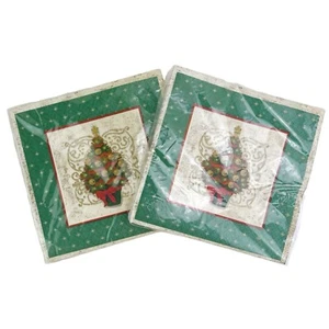 Vintage American Greetings Holiday Servietten 2 Stück Papier Weihnachtsbaum DesignWare - Bild 1 von 8