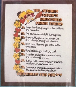 Kit de punto de cruz vintage Creative Expressions 12"" x 14"" 7805 cocina bruja 1981 - Imagen 1 de 3