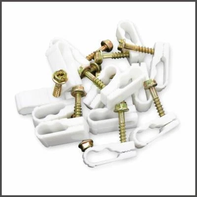 Steren Dual Coax Steren Grip-Clip White 100 Pack - 200-964WH - Image 1 of 4