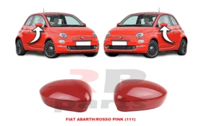 JUEGO DE PAR DE COLORES PARA FIAT 500 (312) 07-18 NUEVO ESPEJO DE ALA PINTADO ROJO (111) - Imagen 1 de 4