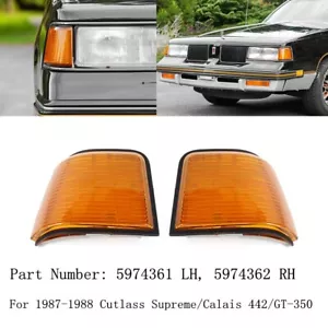 Set For 1987-1988 Cutlass Supreme/ Calais 442/ GT-350 LH & RH Marker Lights Lens - Foto 1 di 13