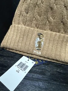 Polo Ralph Lauren Casual Bear Women’s Beanie in Brown  One Size - NWT - Picture 1 of 7