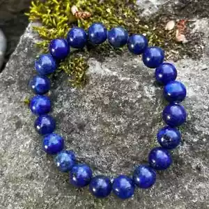 Natural Genuine Lapis lazuli 8MM Beads Healing Chakra Blue Gemstone Bracelet - Picture 1 of 4