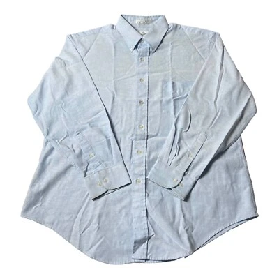 Camisa de vestir vintage de manga larga azul aguja única Sears Roebuck para hombre talla 17,5 Foto 1 de 4