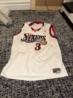 Philadelphia 76ers Allen Iverson white basketball Vintage Throwback #3 - Image 1 of 2