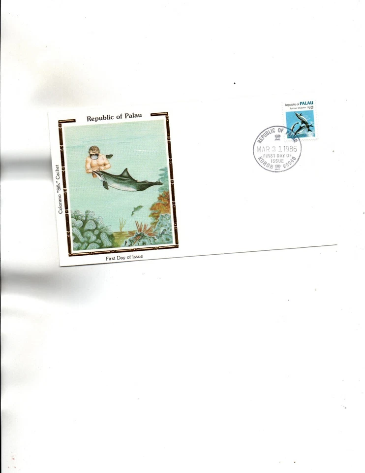 Palau Sc#85 FDC COLORANO -$10.00 hi value Fish - Image 1 of 1