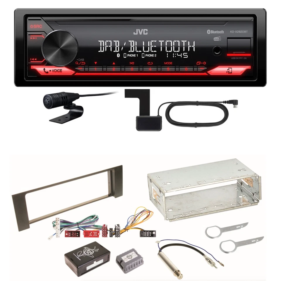 JVC KD-X282DBT Bluetooth DAB USB Digitalradio Einbauset für Audi A4 B6 B7 - Bild 1 von 1
