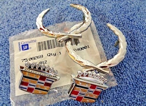 OEM Original NEW NOS 80-96 Cadillac CHROME Wreath & Crest Roof Ornament Emblems - Picture 1 of 12