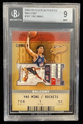 2002-03 Fleer Authentix Balcony #101 Yao Ming RC /250 BGS 9 MINT w/10 Centering! - Image 1 of 2