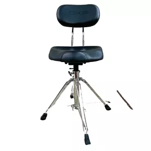 DXP Double Braced Saddle Drum Stool with Back Support - Picture 1 of 7