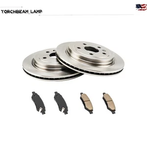 Rear Disc Brake Rotors & Brake Pads For Chevrolet Camaro Cadillac CTS 10-14 - Picture 1 of 14