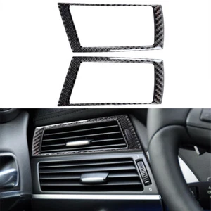 2pcs Carbon Fiber Sticker Dash Top Air Vent Trim For BMW X5 E70 X6 E71 - Picture 1 of 10