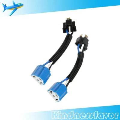2x H4 9003 Headlight Light Bulb Socket Plug Connector Wiring Harness Ceramic  - Image 1 of 4