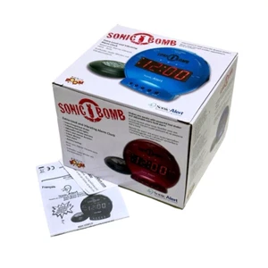Sonic Alert Sonic Bomb Extra Loud Alarm Clock w/ Vibrating Bed Shaker Black NEW - Picture 1 of 4