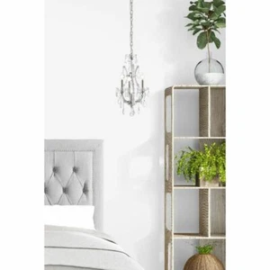 Chandelier Light Fixture Crystal French Pendant Chrome Bathroom Bedroom Kitchen - Picture 1 of 9