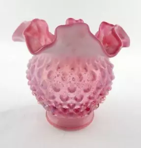 Mini jarrón Fenton HOBNAIL ARÁNDANO OPALESCENTE doble engarzado 4,5 pulgadas A+ ESTADO - Imagen 1 de 10