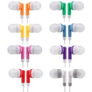 Wholesale Kids Bulk Earbuds Headphones 200 Pack Multi Colored Individually Ba... - Picture 1 of 7