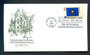 EE. UU.: #1634 - 50 estados Artmaster FDC de 1976 - bandera del estado de Pensilvania - Imagen 1 de 1