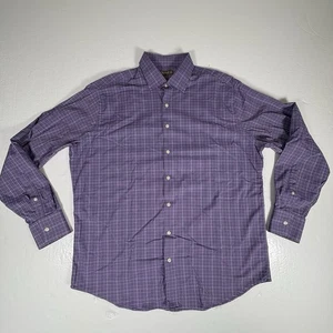 Peter Millar Oberhemd Herren XL Sommer Komfort lila kariert Button Down - Bild 1 von 9