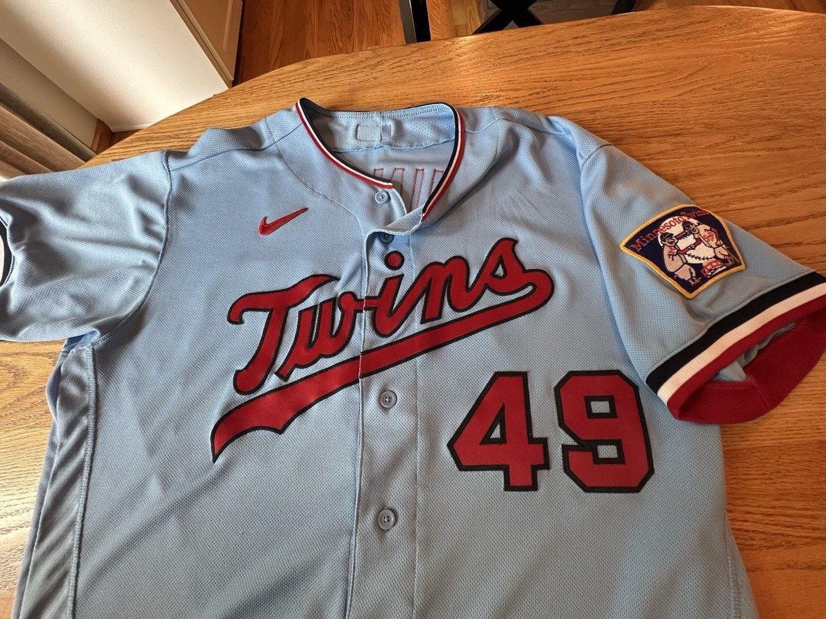 90's Minnesota Twins クーパーズタウン XL古着ゲームシャツ NEW XL 90's Minnesota Twins Jersey Men's Blue Red Vintage