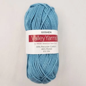 Valley Yarns Goshen Lake Blue 0012, 92 Yards 50 g. Cotton Modal Silk NWT - Picture 1 of 5