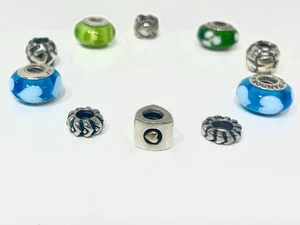 Pandora Charms- Candy Colors: Two-tone Silver & Gold, Murano Glass - Picture 1 of 4