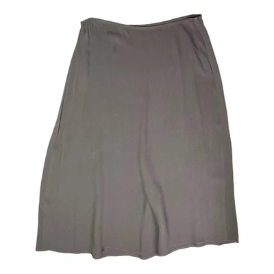 Falda Eileen Fisher Talla L Seda Taupe Cremallera Lateral Sin Forro Foto 1 de 4