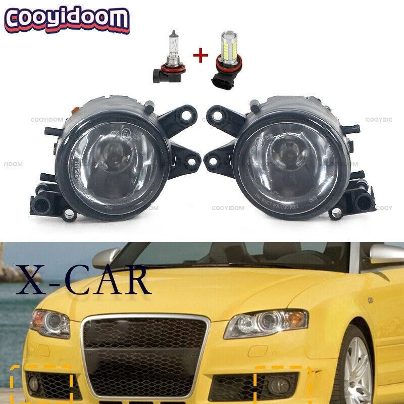 Pair left and right front bumper LED fog lights For Audi A4 B6 X-CAR 2001-2005 - Изображение 1 из 1