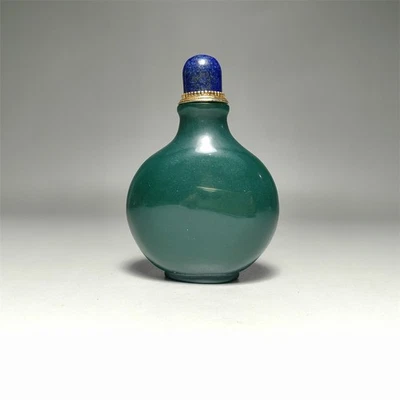 Chinese Antique Green Glass Snuff Bottle   - Image 1 of 4