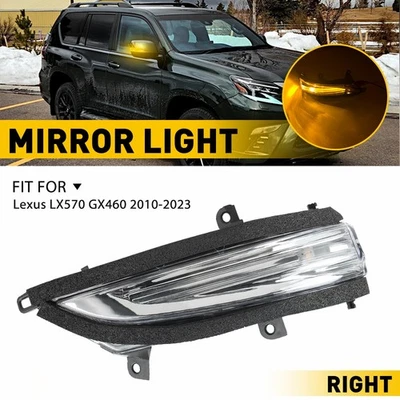 Para Lexus LX570 GX460 2010-23 Pasajero Derecha Luz de Señal de Giro Lateral Espejo Lámpara Foto 1 de 4