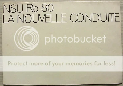 NSU Ro 80 Car LF Sales Brochure 1968 FRENCH TEXT #VF 2135 330 9911 - Image 1 of 4
