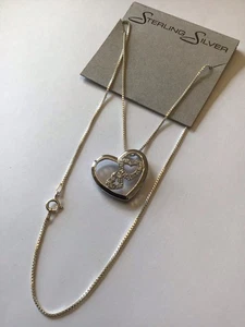 BEAUTIFUL STERLING SILVER HEART PENDANT NECKLACE M4 - Picture 1 of 2