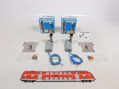 Märklin H0 AC 2x 7038 Signal Light Checked Mint Box #ED942-0.5 - Image 1 of 4