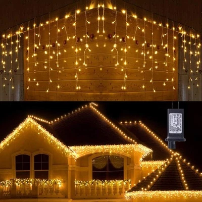 Toodour Luces de Hielo de Navidad Exterior, 360 LED 29.5Ft 8 Modos Fairy Icle Str Foto 1 de 4