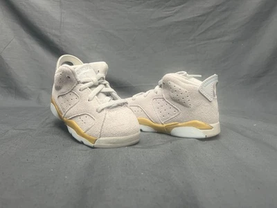Nike малышей ясельного возраста Jordan 6 ретро (TD) кроссовки серый золотой размер 8 новый без коробки! - Изображение 1 из 4