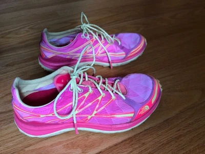 North Face Ultra TR II Trail Running Sneaker Shoes Womens 7 "Barbie" Pink/Yellow - Image 1 of 4