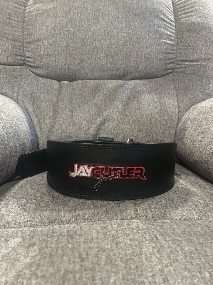 Cinturón de cuero Jay Cutler J2014 Signature para levantamiento de pesas y gimnasio hebilla de acero Foto 1 de 3