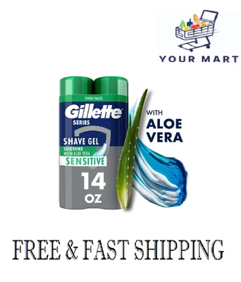 Gillette Series Soothing Shave Gel for Men with Aloe Vera, Twin Pack, 14 oz - Image 1 of 3