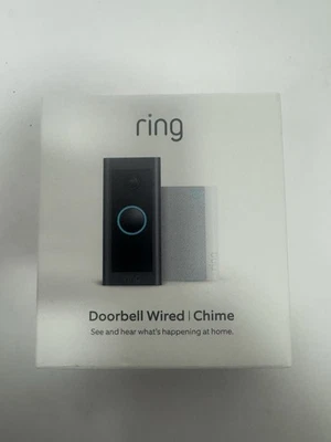 Ring Wired 1080p Video Doorbell with Chime - Black - Image 1 of 3